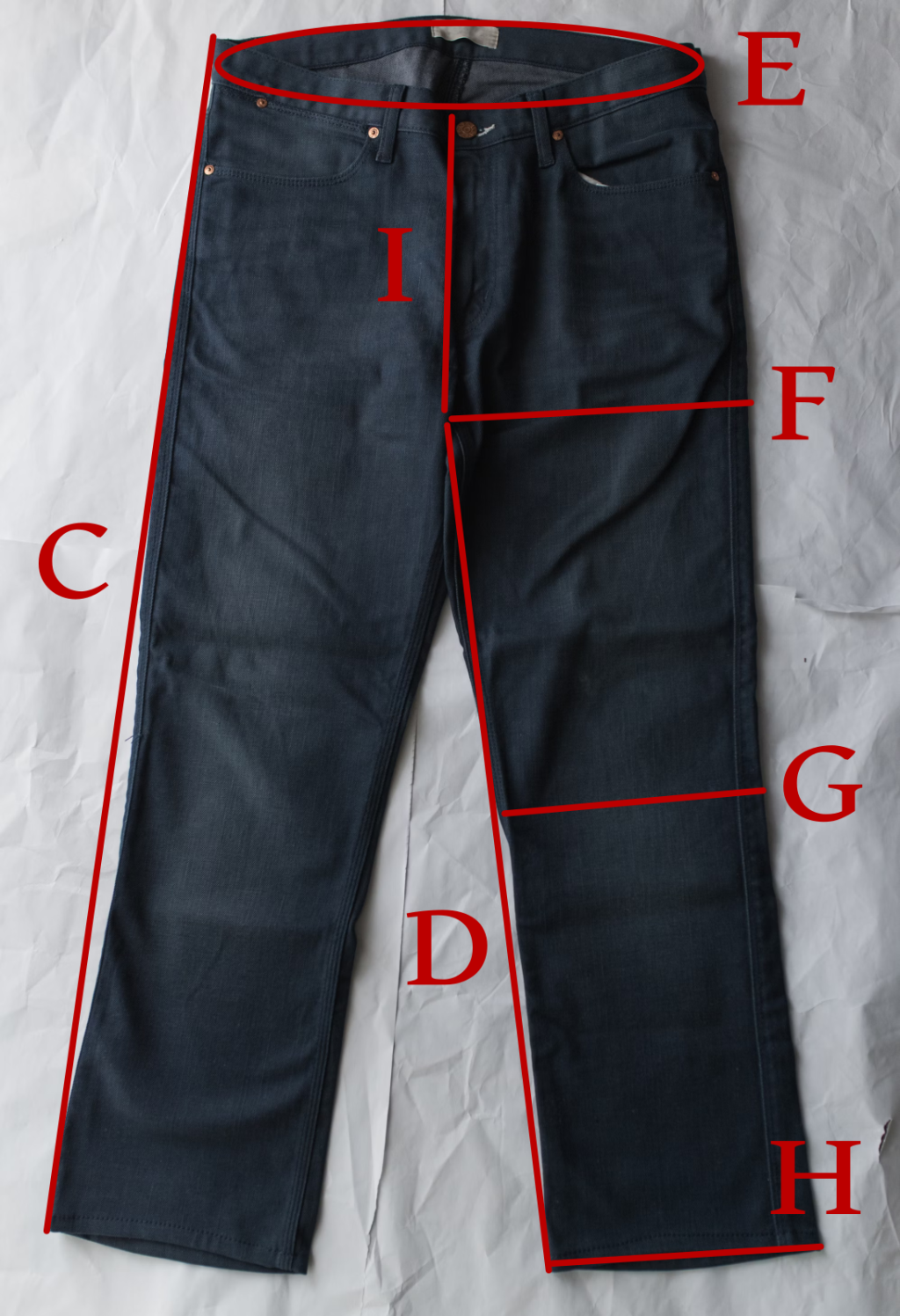 Jeans measurements.